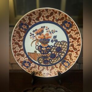 One of a Kind Japanese Imari Porcelain Floral Plate